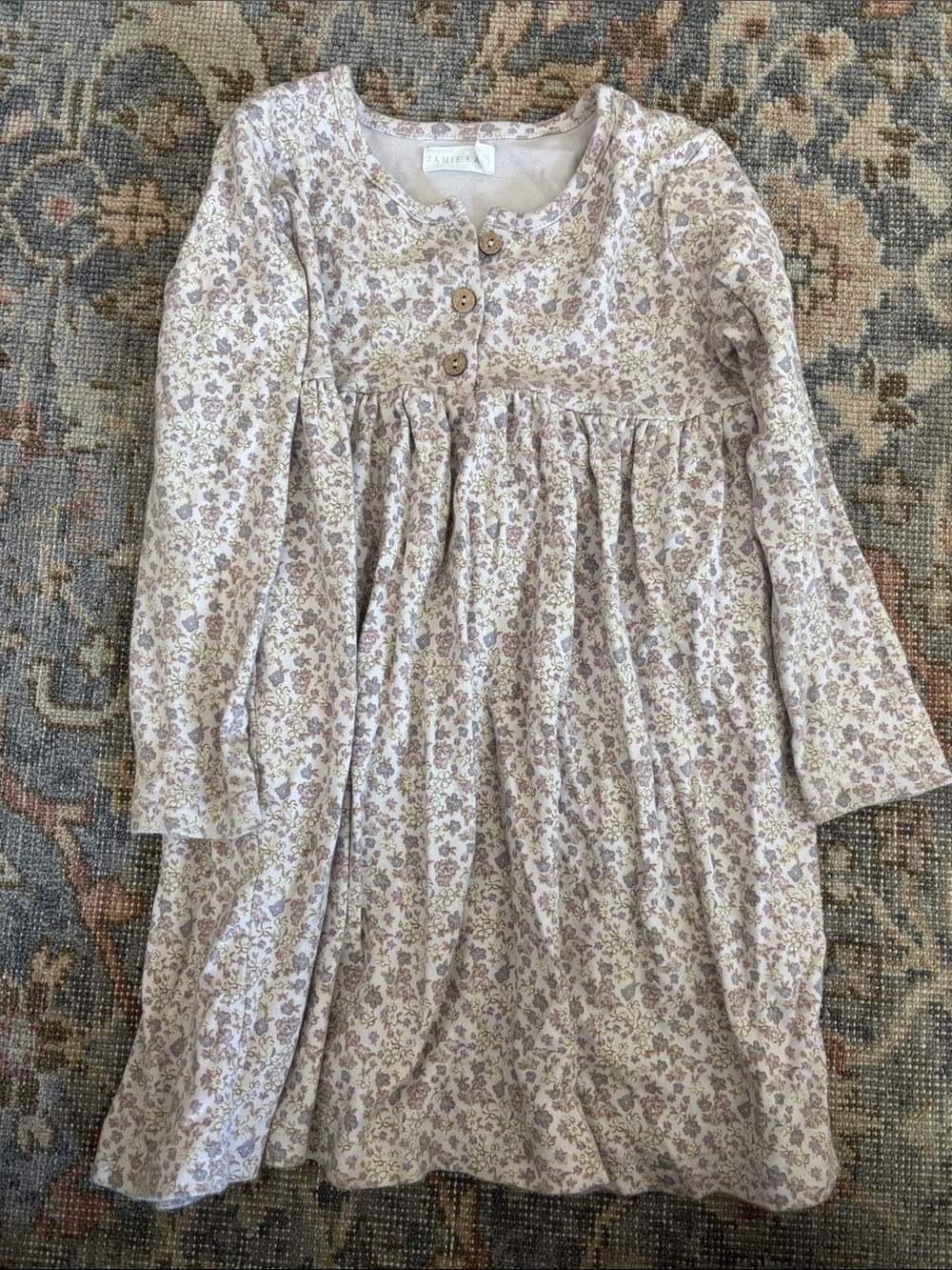 Jamie Kay Cream & Lavender Floral Long-Sleeve Nightgown